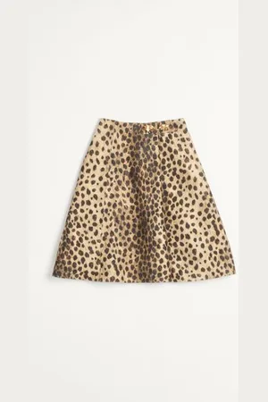 VALENTINO WOOL CLOTH SKIRT IN JAGUAR SPOTS PRINT Woman 36