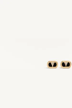 VALENTINO GARAVANI GARAVANI OVALETTE METAL EARRINGS WITH ENAMEL AND CRYSTALS Man UNI