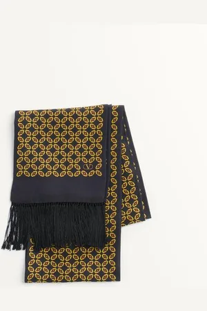 VALENTINO GARAVANI CHAMBER SILK BANDEAU SCARF WITH FRINGE Man UNI