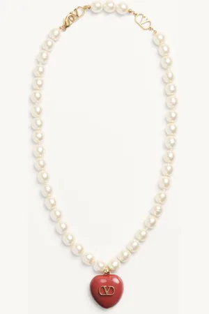 VALENTINO GARAVANI COEUR ROYAL NECKLACE IN METAL, ENAMEL AND BEADS Woman UNI