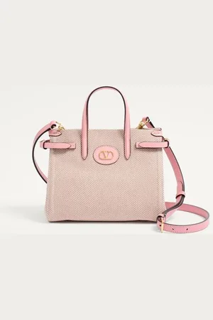 VALENTINO GARAVANI GARAVANI ANTIBES SMALL SHOPPING BAG IN CANVAS AND KARUNG Woman UNI
