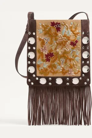 VALENTINO GARAVANI GARAVANI NELLC??TE EMBROIDERED SHOULDER BAG WITH FRINGES Woman UNI