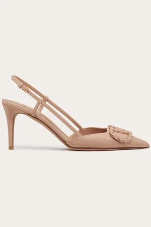 VALENTINO GARAVANI VLOGO SIGNATURE SLINGBACK PUMP IN CALFSKIN LEATHER 80MM Woman 34.5