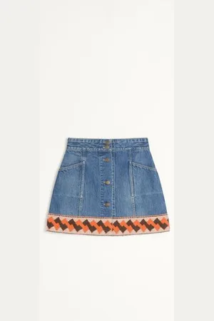VALENTINO SKIRT WITH JACQUARD TRIMS Woman 36