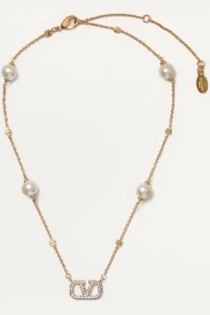 VALENTINO GARAVANI VLOGO SIGNATURE METAL NECKLACE WITH SWAROVSKI?? CRYSTALS AND PEARLS Woman UNI