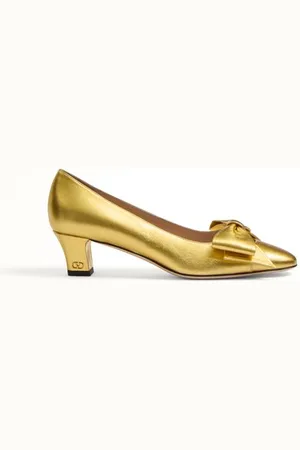 VALENTINO GARAVANI BOWOW PUMPS IN LAMINATED NAPPA 45MM Woman 35.5