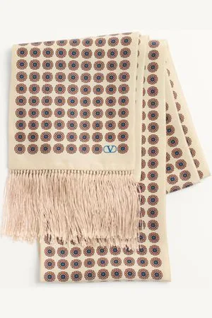 VALENTINO GARAVANI CHAMBER SILK BANDEAU SCARF WITH FRINGE Man UNI