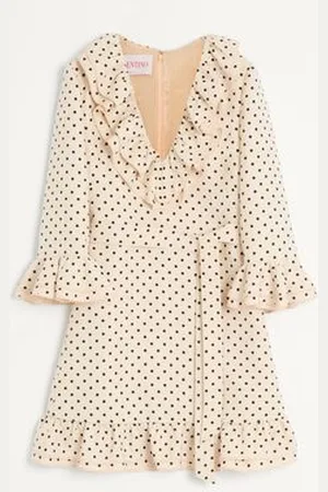 VALENTINO CREPE COUTURE SHORT DRESS WITH PLUDEPOIS PRINT Woman 36