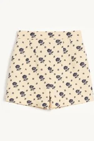 VALENTINO SHORTS IN CREPE COUTURE FIORELLINO BLU PAPIER FLORAL Woman 36