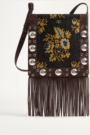 VALENTINO GARAVANI GARAVANI NELLC??TE SHOULDER BAG IN JACQUARD FABRIC WITH FRINGES Man UNI