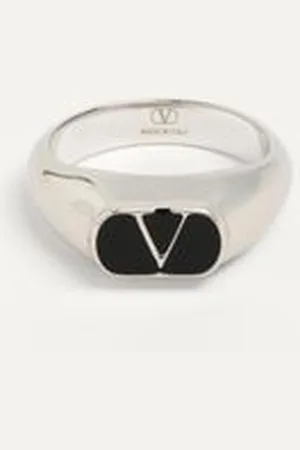 VALENTINO GARAVANI VLOGO SIGNATURE METAL AND ENAMEL CHEVALIER RING Man 10