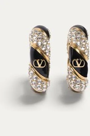 VALENTINO GARAVANI GARAVANI PAS PLUS EARRINGS IN METAL, ENAMEL, PEARL AND SWAROVSKI?? CRYSTALS Man UNI