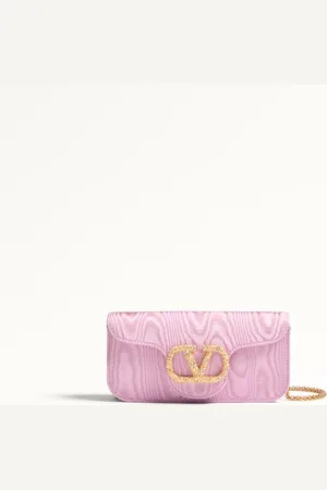 VALENTINO GARAVANI GARAVANI LOC?? MOIR?? FABRIC CLUTCH WITH JEWEL LOGO Woman UNI