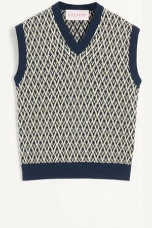 VALENTINO WOOL VEST WITH TOUTE LA V JACQUARD PATTERN Man L