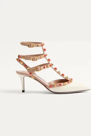 VALENTINO GARAVANI ROCKSTUD CALFSKIN PUMPS WITH CABOCHON STONES 65MM Woman 35.5