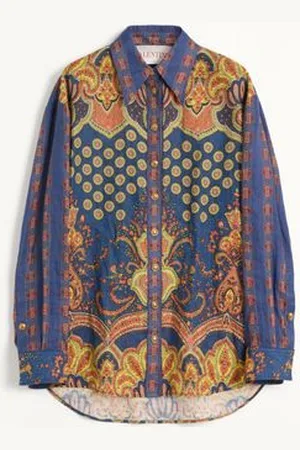 VALENTINO SHIRT IN LINO PAISLEY MEDAGLIONI VOYAGE IMAGINAIRE Woman 36