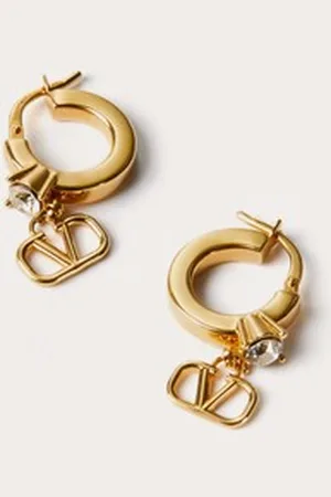 VALENTINO GARAVANI MINI VLOGO SIGNATURE METAL EARRINGS WITH SWAROVSKI?? CRYSTALS Woman UNI