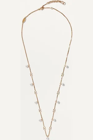 VALENTINO GARAVANI VLOGO SIGNATURE METAL NECKLACE WITH SWAROVSKI?? PEARLS Woman UNI