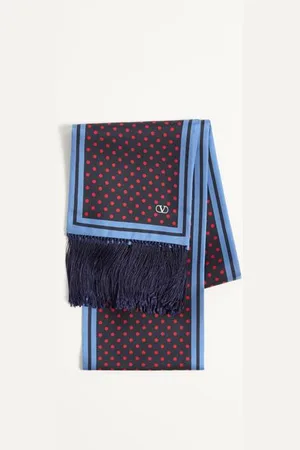 VALENTINO GARAVANI PLUSDEPOIS SILK BANDEAU SCARF WITH FRINGE Man UNI