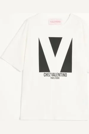 VALENTINO JERSEY COTTON T-SHIRT WITH CHEZ PRINT Woman L