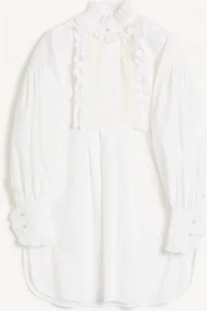 VALENTINO SHORT COTTON AND LINEN DRESS Woman 36