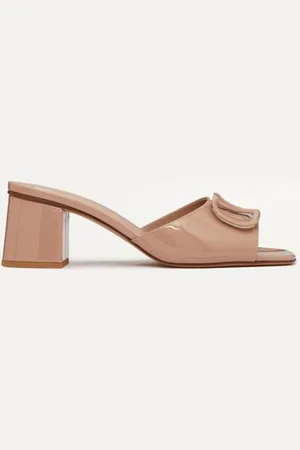 VALENTINO GARAVANI VLOGO SIGNATURE PATENT LEATHER SLIDE SANDAL 60MM Woman 35.5