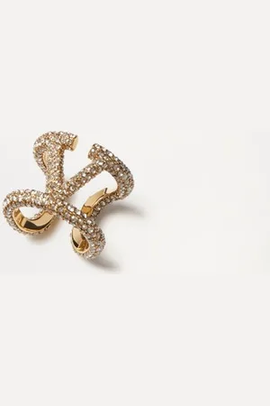 VALENTINO GARAVANI VLOGO SIGNATURE RING IN METAL AND SWAROVSKI?? CRYSTALS Woman 11