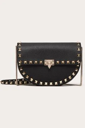 VALENTINO GARAVANI MINI ROCKSTUD SHOULDER BAG IN GRAINY CALFSKIN Woman UNI