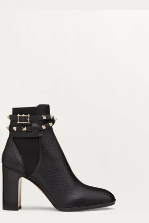 VALENTINO GARAVANI ROCKSTUD GRAINY CALFSKIN ANKLE BOOT 90 MM Woman 34.5