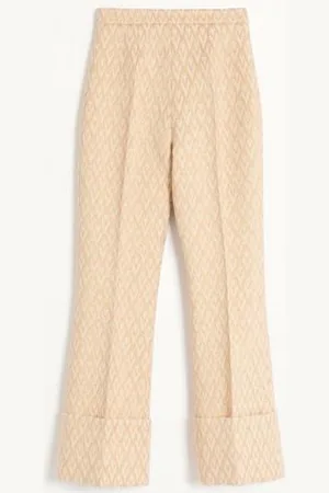 VALENTINO TOUTE LA V JACQUARD LUREX TROUSERS Woman 36