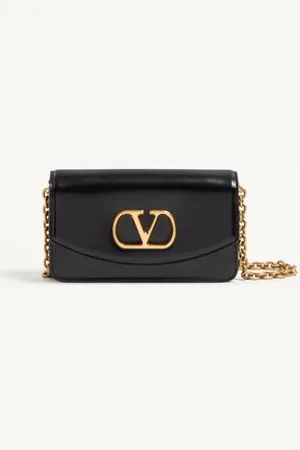 VALENTINO GARAVANI GARAVANI VAIN CLUTCH BAG IN SHINY CALFSKIN Woman UNI