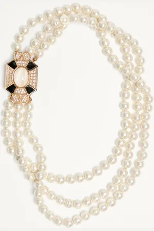 VALENTINO GARAVANI PAS PLUS NECKLACE IN METAL, ENAMEL, RESIN, PEARLS AND SWAROVSKI?? CRYSTALS Woman UNI