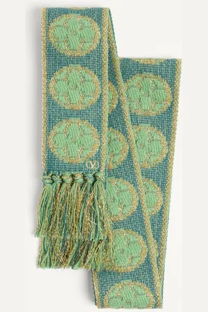 VALENTINO GARAVANI ANTIBES SCARF IN COTTON AND METALLIC FIBRE Woman UNI