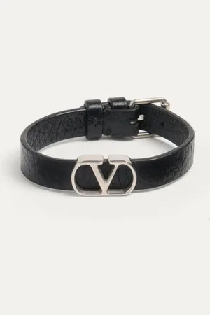 VALENTINO GARAVANI VLOGO SIGNATURE GRAINY CALFSKIN BRACELET Man UNI