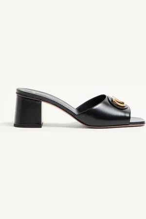 VALENTINO GARAVANI VLOGO SIGNATURE SLIDE SANDAL IN CALFSKIN 60MM Woman 35.5