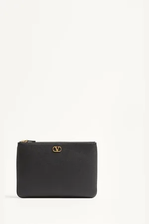 VALENTINO GARAVANI VLOGO SIGNATURE GRAINY CALFSKIN CLUTCH BAG Woman UNI