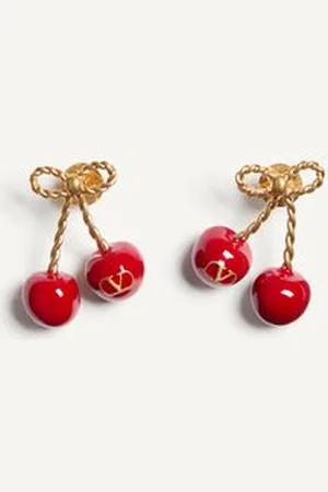 VALENTINO GARAVANI CHEZ CHERRYFIC METAL AND ENAMEL EARRINGS Woman UNI