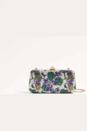 VALENTINO GARAVANI CARRY SECRETS MINAUDIERE WITH RHINESTONE FLORAL MOTIF Woman UNI