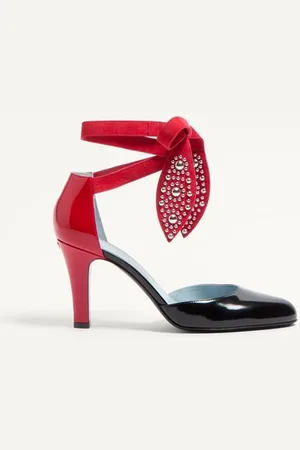 VALENTINO GARAVANI FOLIEFOLIAGE PUMPS IN ABRASIVE CALFSKIN 85MM Woman 35.5