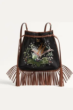 VALENTINO GARAVANI GARAVANI NELLC??TE ALICE EMBROIDERED BAG WITH FRINGES Woman UNI