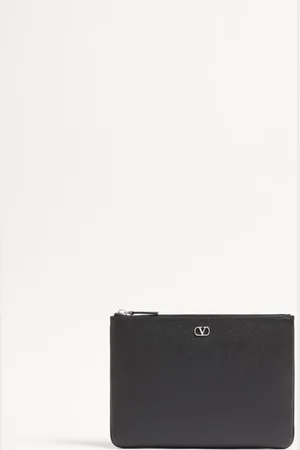 VALENTINO GARAVANI VLOGO SIGNATURE GRAINY CALFSKIN POUCH Man UNI