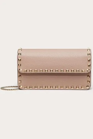 VALENTINO GARAVANI ROCKSTUD GRAINY CALFSKIN CHAIN POUCH Woman UNI