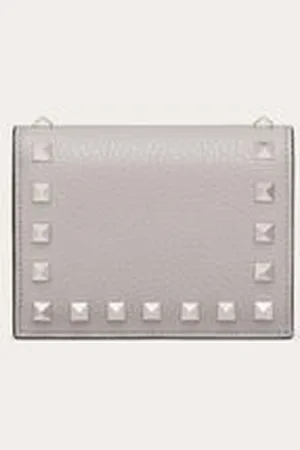 VALENTINO GARAVANI SMALL ROCKSTUD GRAINY CALFSKIN WALLET Woman UNI