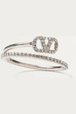VALENTINO GARAVANI VLOGO SIGNATURE METAL AND SWAROVSKI?? CRYSTAL RING Woman 11