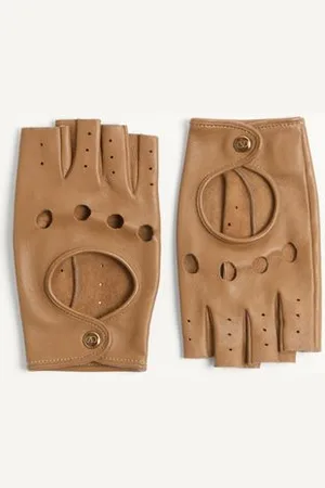 VALENTINO GARAVANI VLOGO SIGNATURE NAPPA FINGERLESS GLOVES Woman 6.5