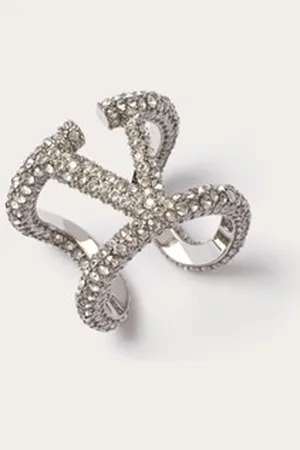VALENTINO GARAVANI VLOGO SIGNATURE RING IN METAL AND SWAROVSKI?? CRYSTALS Woman 11