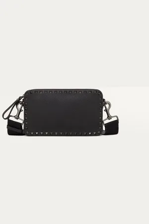 VALENTINO GARAVANI ROCKSTUD GRAINY CALFSKIN CROSSBODY BAG Man UNI