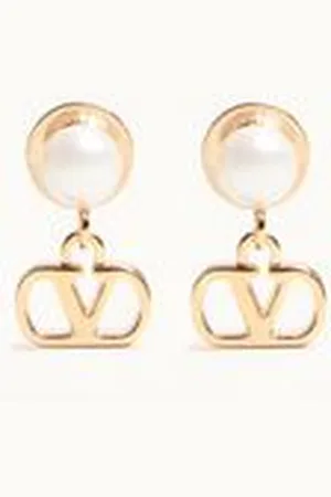 VALENTINO GARAVANI VLOGO SIGNATURE METAL AND PEARL EARRINGS Woman UNI