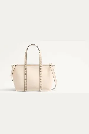 VALENTINO GARAVANI GARAVANI ROCKSTUD SMALL SHOPPING BAG IN GRAINY CALFSKIN Woman UNI