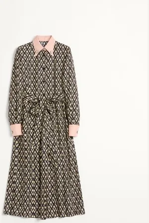 VALENTINO TWILL TOUTE LA V MIDI DRESS Woman 36
